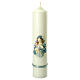 Kerze mit Maria und dem Jesuskind mit blauen Details, 400x80 mm s1