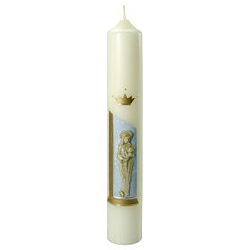 Kerze mit Maria und dem Jesuskind mit goldenen Details, 400x60 mm