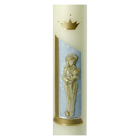 Cirio Virgen Niño corona dorada 400x60 mm