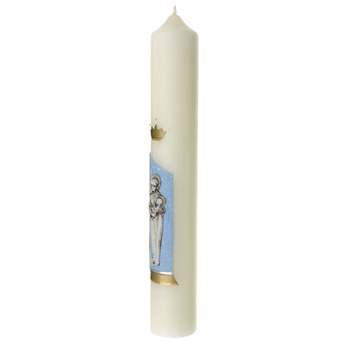 Candle Mary and Child with golden crown 400x60 mm 3