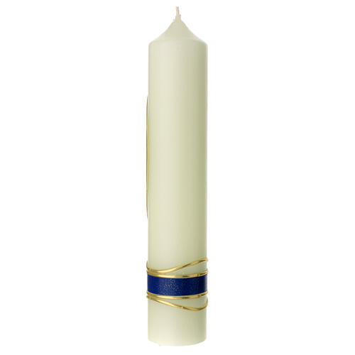 Kerze Maria mit dem Jesuskind gold und blau, 265x50 mm 4