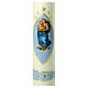 Light blue and gold Sistine Madonna candle 30x6 cm s2