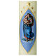 Candela Madonna Sistina azzurro oro 300x60 mm s2