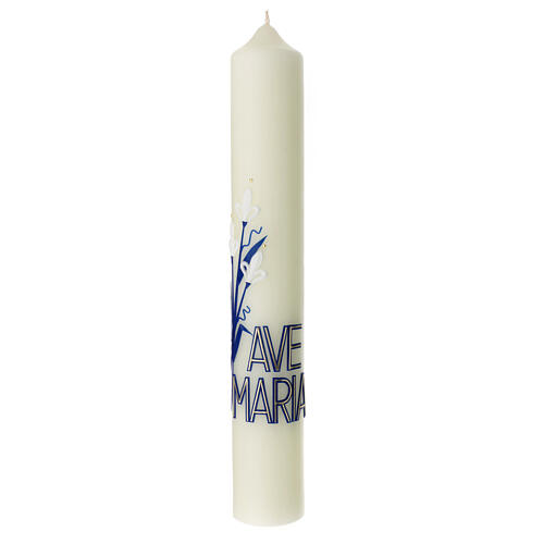 Kerze Ave Maria mit weißen Lilien, 400x60 mm 1