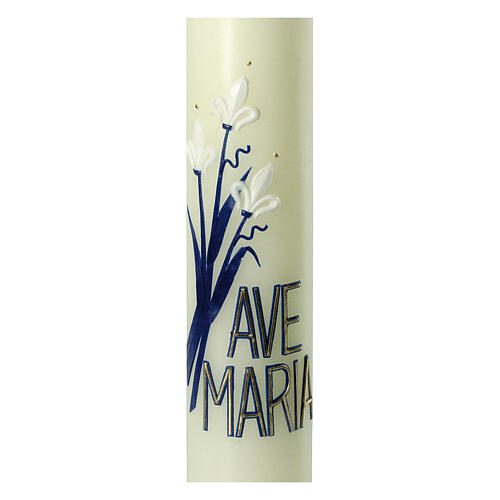 Ave Maria candle with white lilies 40x6 cm 2