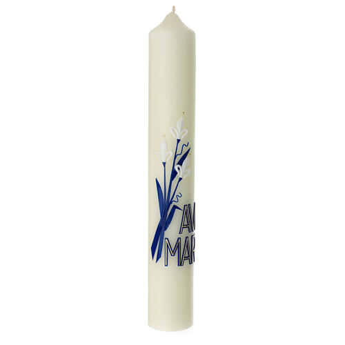 Świeca Ave Maria z białymi liliami 400x60 mm 3