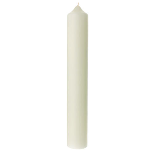 Marian candle with blue squares and lily 400x60 mm 3