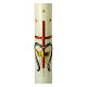 Marian candle with cross and golden crown 60x6 cm s2