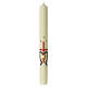 Marian candle with cross and golden crown 60x6 cm s1