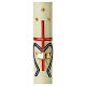 Cero mariano croce corona dorata 600x60 mm s2
