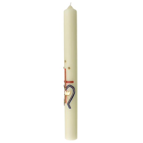 Marian candle cross golden crown 600x60 mm 3