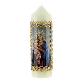 Kerze Maria und Jesuskind mit Rahmen, 165x50 mm