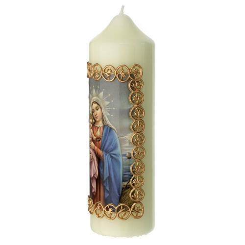 Świeca Madonna i Dzieciątko wizerunek, 165x50 mm 3