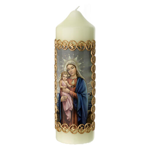Mary candle with Child Jesus image 165x50 mm 1