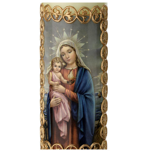 Mary candle with Child Jesus image 165x50 mm 2