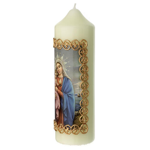 Mary candle with Child Jesus image 165x50 mm 3