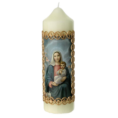 Candle with Virgin and Baby Jesus 16.5x5 cm 1