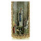 Candle with Our Lady of Lourdes and St Bernadette 16.5x5 cm s2