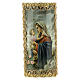 Vela imagem Nossa Senhora com Menino Jesus de perfil moldura dourada 16,5x5 cm s2
