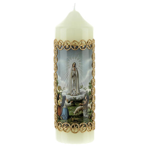 Candle Our Lady of Fatima golden frame 165x50 mm 1