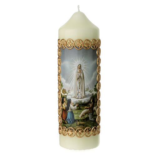 Candle Our Lady of Fatima golden frame 165x50 mm 1