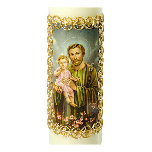 Bougie Saint Joseph et Enfant Jésus 165x50 mm 2