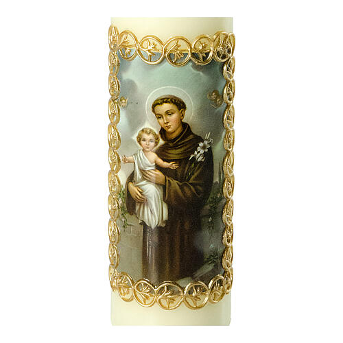 Vela imagem Santo António com Menino Jesus 16,5x5 cm 2