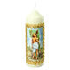 St Sebastian candle with golden frame 16.5x5 cm s1