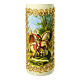 Ivory candle with St George and dragon 16.5x5 cm s2