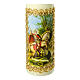 Świeca koloru kości słoniowej Święty Jerzy i smok, 165x50 mm s2