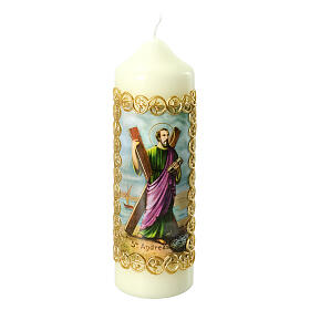 St Andrew candle with cross 16.5x5 cm