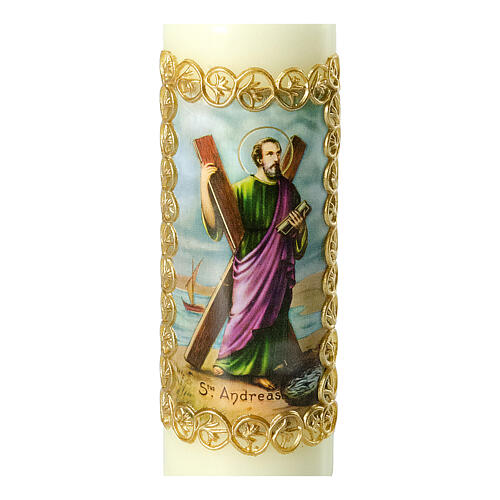 Candle St Andrew with cross 165x50 mm 2