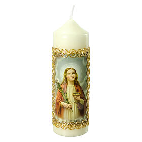 Świeca św. Łucja pozłacana ramka, 165x50 mm