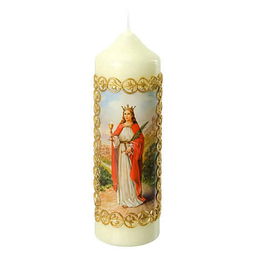 St Barbara candle with golden decoration 16.5x5 cm 1