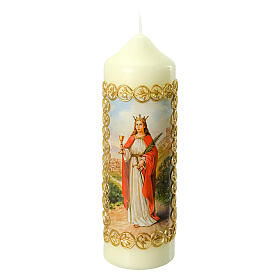 Saint Barbara candle with golden frame 165x50 mm