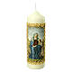 St Anne candle with gold frame 16.5x5 cm s1