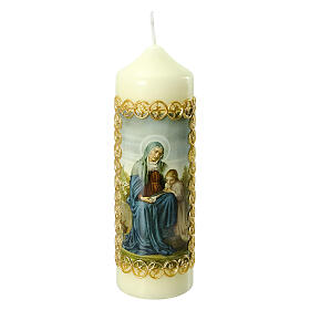St Anne candle with golden frame 165x50 mm