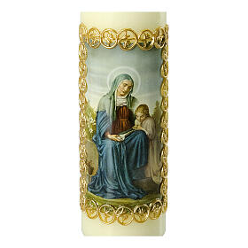 St Anne candle with golden frame 165x50 mm
