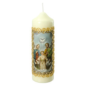 Kerze Heilige Familie goldener Rahmen, 165x50 mm