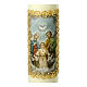 Candle with Holy Family and golden frame 16.5x5 cm s2