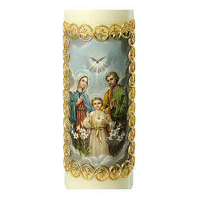 Świeca Święta Rodzina, ze złotą ramką, 165x50 mm