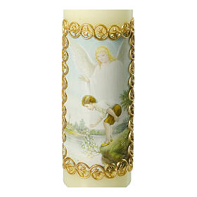 Guardian angel candle with golden frame 165x50 mm