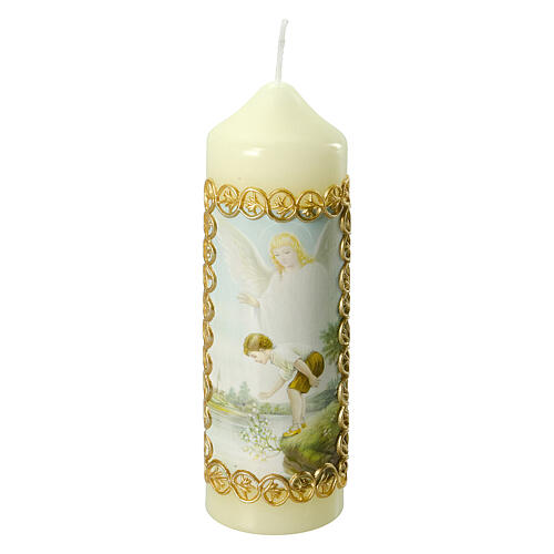 Guardian angel candle with golden frame 165x50 mm 1