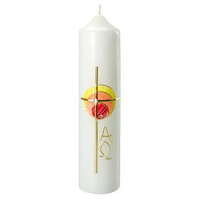 Colored circle cross candle 265x60 mm