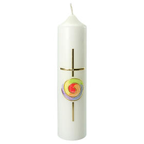 Altar candle with rainbow cross 26.5x6 cm