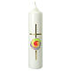 Altar candle with cross spiral rainbow circle 265x60 mm s1
