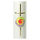 Altar candle with cross spiral rainbow circle 265x60 mm s2