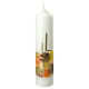 Candle with golden cross and abstract background 26.5x6 cm s1