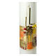 Candle with golden cross and abstract background 26.5x6 cm s2