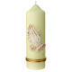 Candle with white praying hands 16.5x5 cm s1